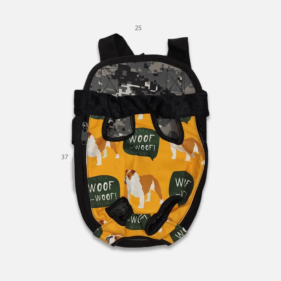کیف حمل سگ و گربه آغوشی سایز کوچک طرح WOOF — تصویر ۲