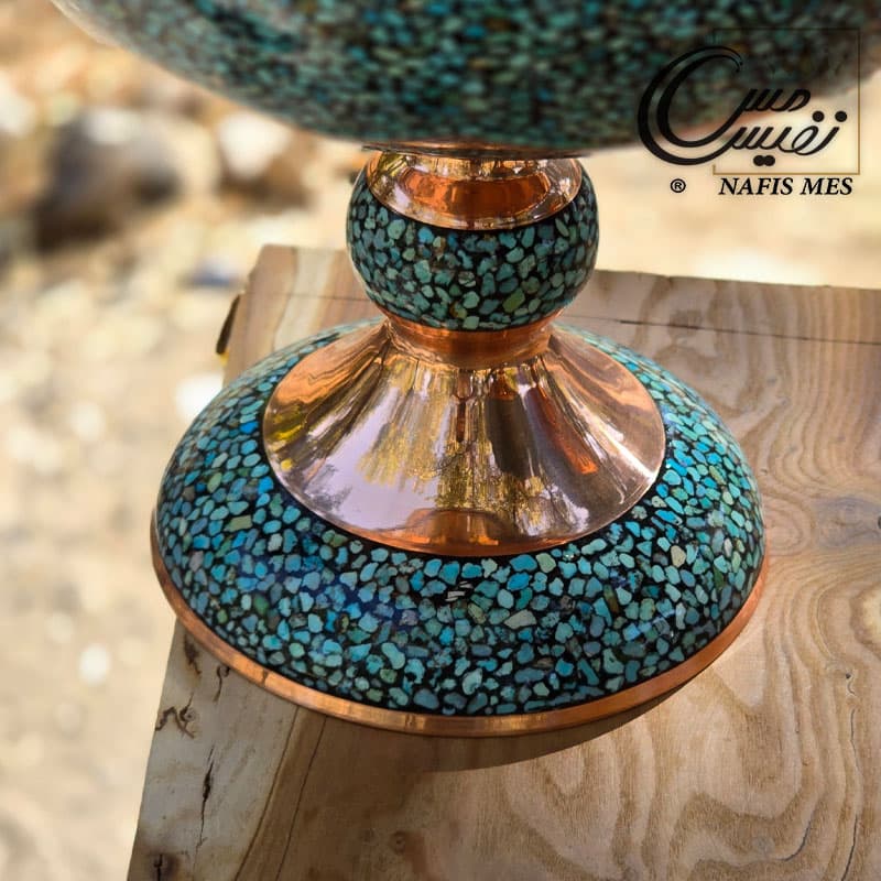 آجیل خوری فیروزه کوب لب دالبری مسی طرح نفیس — تصویر ۸