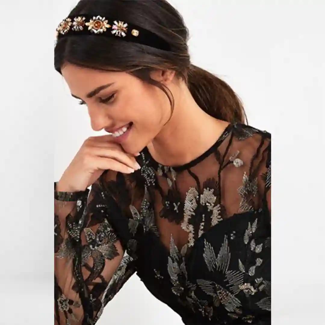 پیراهن گلدوزی و پولک دوزی مجلسی زنانه نکست NEXT انگلیس سایز 36 194056 — تصویر ۸