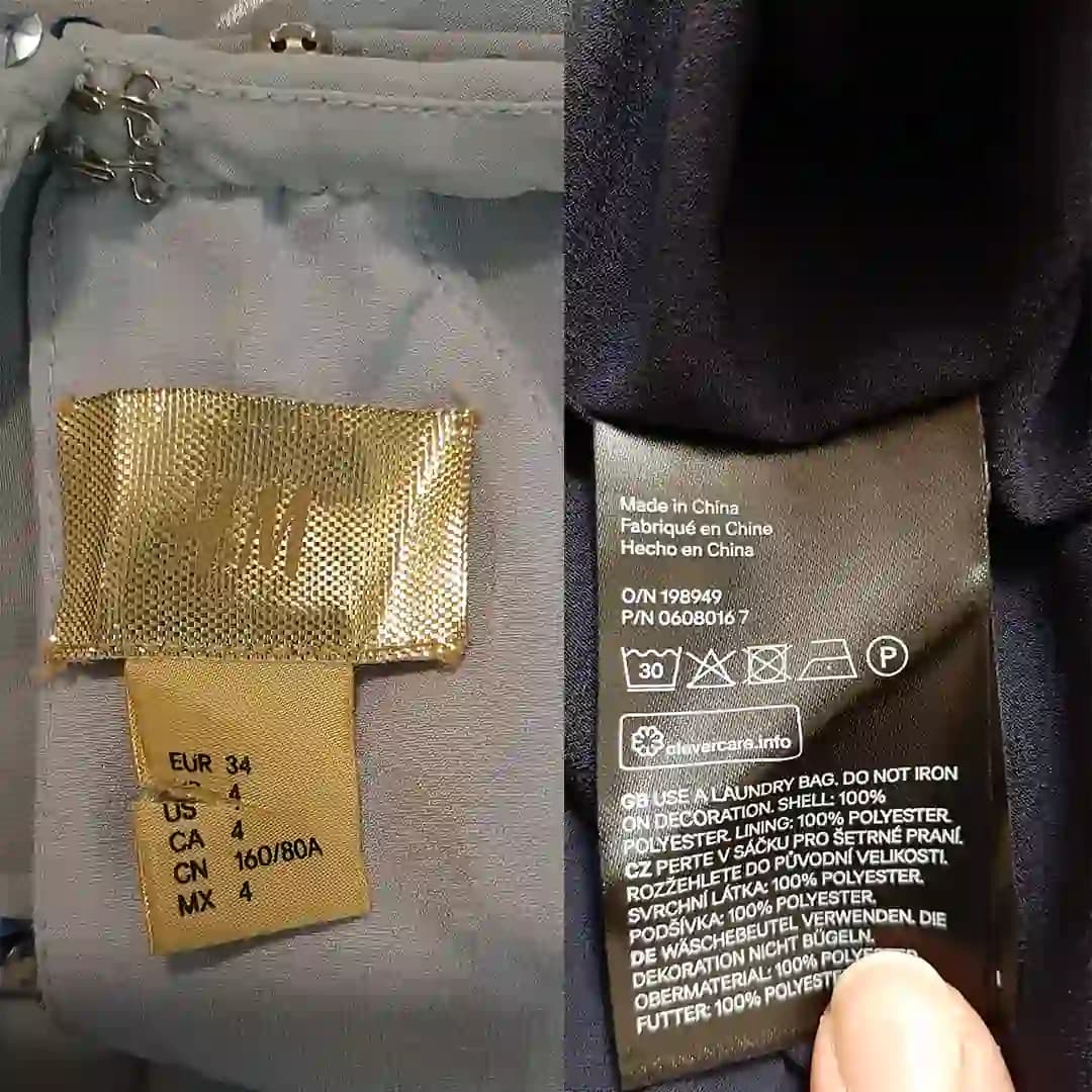 پیراهن مجلسی سنگدوزی سایز بزرگ زنانه اچ اند ام H&M کات لیبل سایز 48 و 34 — تصویر ۹