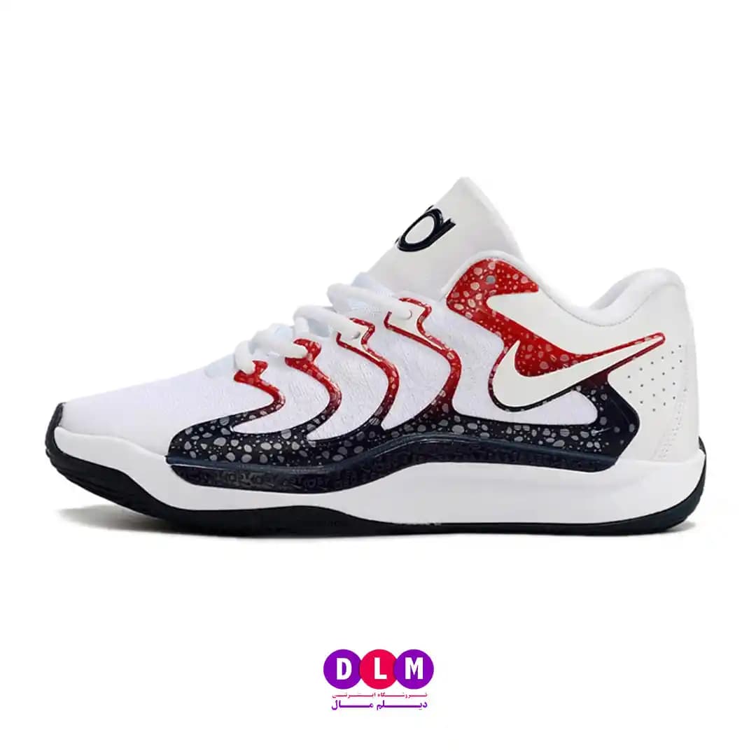 کفش بسکتبال نایک کی دی ۱۷ – Nike KD 17 رنگ آبی قرمز (سایزبندی 36 تا 40) — تصویر ۸