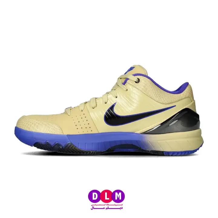 کفش بسکتبال نایک کوبی ۴ – Nike Kobe 4 Protro رنگ زرد آبی — تصویر ۳