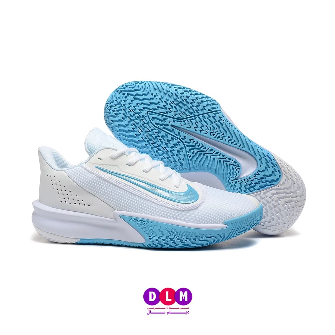 کفش بسکتبال نایک پرسیژن 7 رنگ سفید آبی – Nike Precision 7 — تصویر ۹