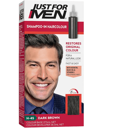 جاست فور من رنگ مو مردانه قهوه ای تیره JUST FOR MEN SHAMPOO-IN HAIRCOLOR H-45 DARK BROWN BLACK — تصویر ۲