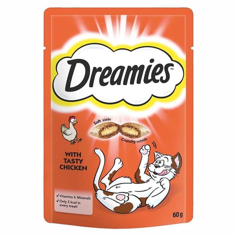 تشویقی مغزدار گربه دریمیز- طعم مرغ (Dreamies Chicken)