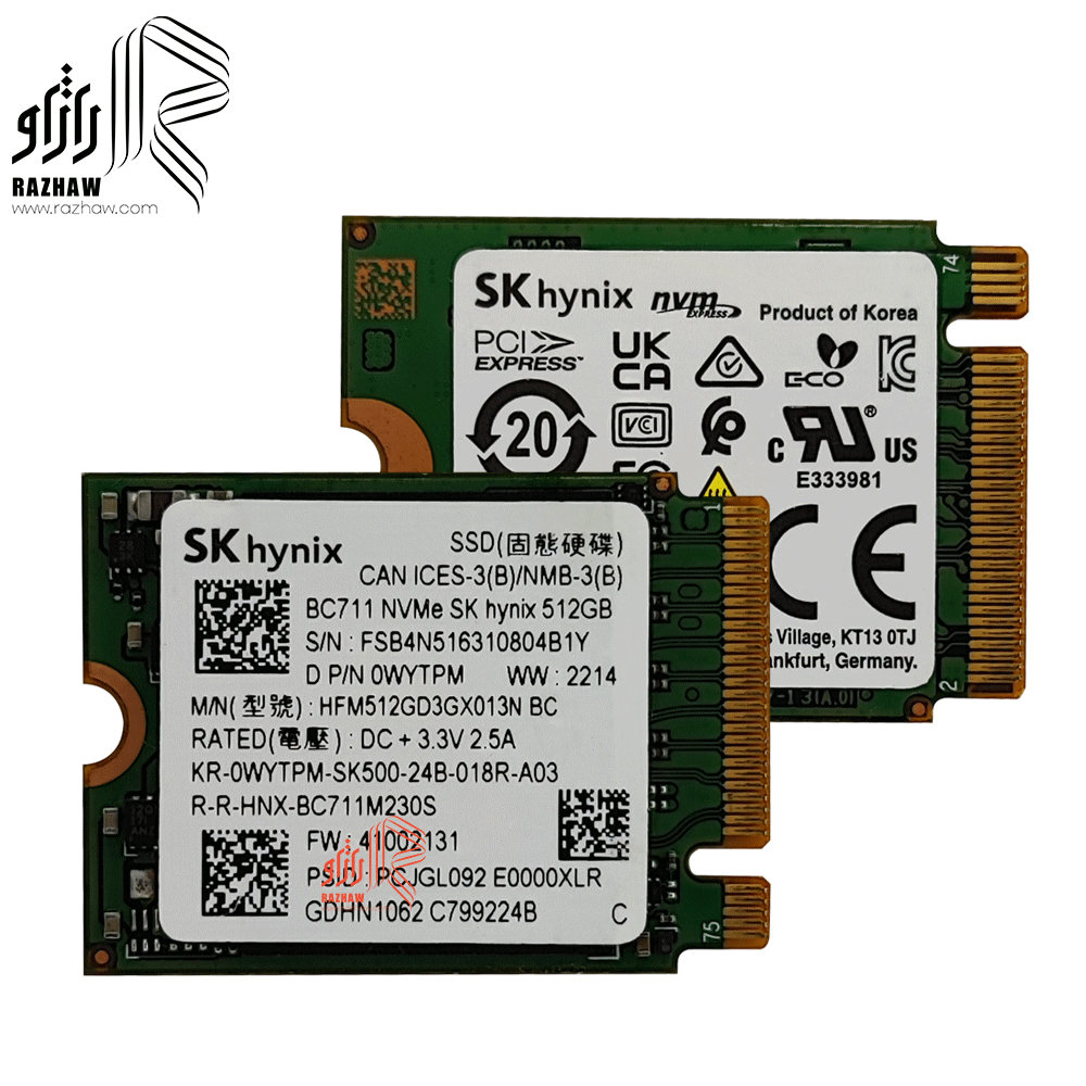 حافظه SSD سایز M2 2230 برند sk hynix مدل BC711 ظرفیت 512 گیگابایت — تصویر ۸