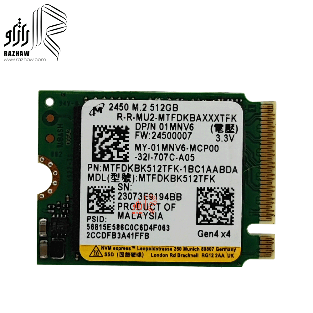 حافظه SSD سایز M2 2230 برند میکرون مدل 2450 ظرفیت 512 گیگابایت — تصویر ۸