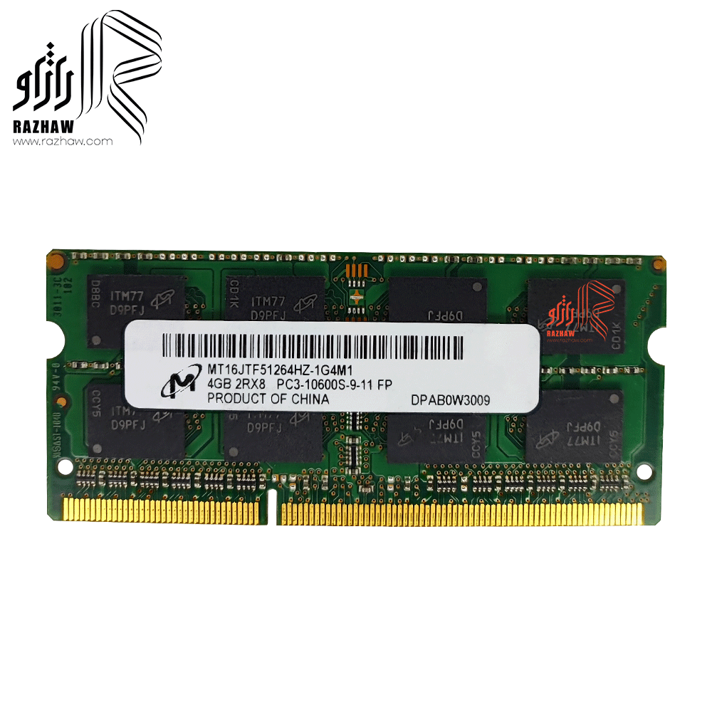 رم لپ تاپ ddr3 میکرون 10600/1333mhzمدل MT16JTF ظرفیت 4 گیگ CL11 — تصویر ۲