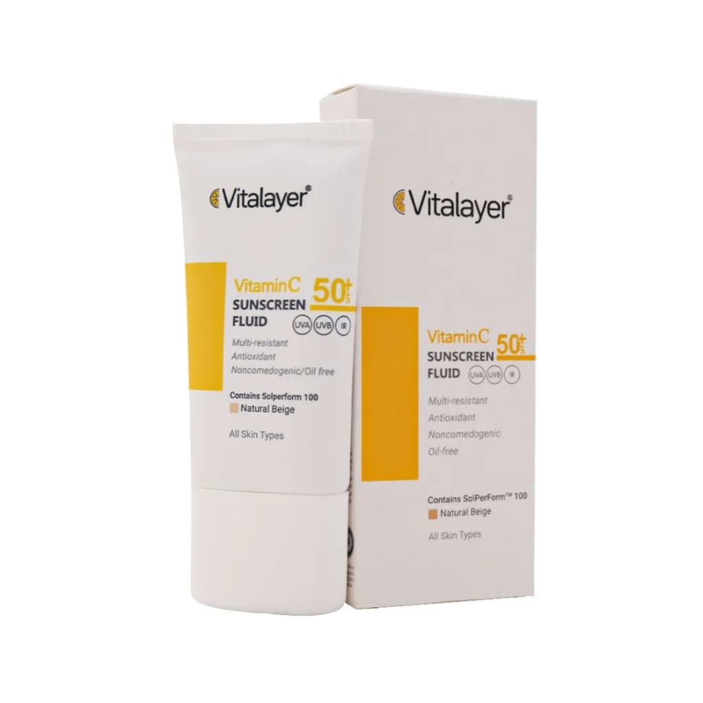 فلوئید ضد آفتاب SPF50 حاوی ویتامین C ویتالیر (بژ طبیعی) — تصویر ۳