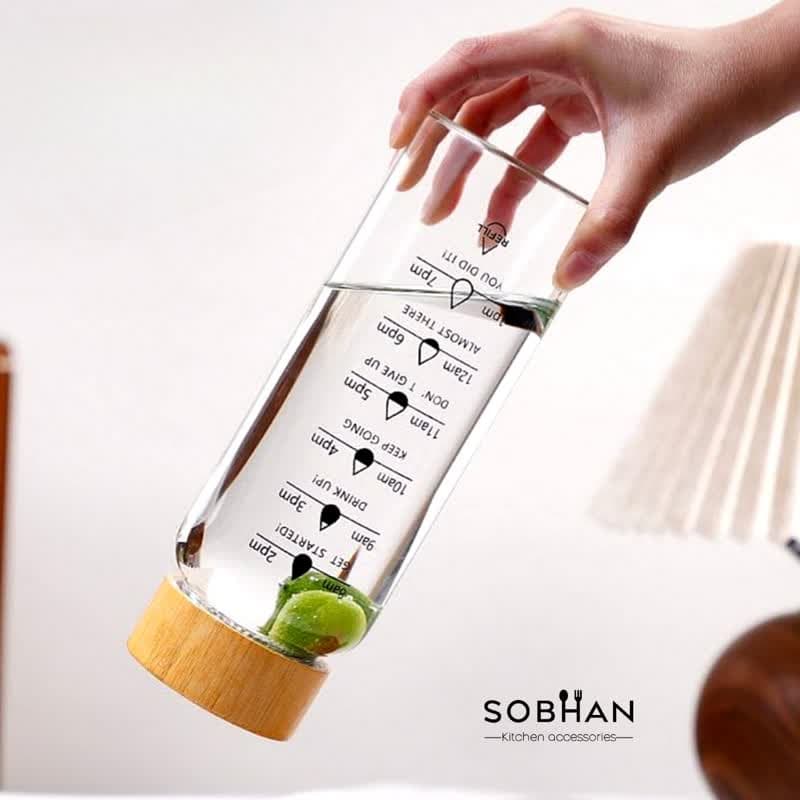 بطری پیرکس در چوبی در سه سایز — تصویر ۶