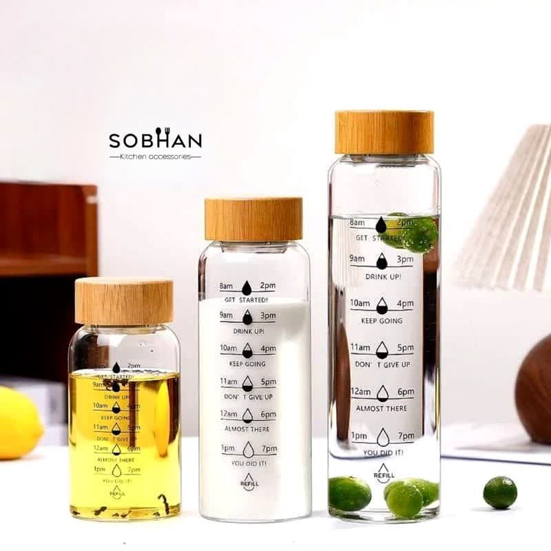 بطری پیرکس در چوبی در سه سایز