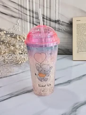 لیوان اسموتی چراغدار بچه گانه — تصویر ۳