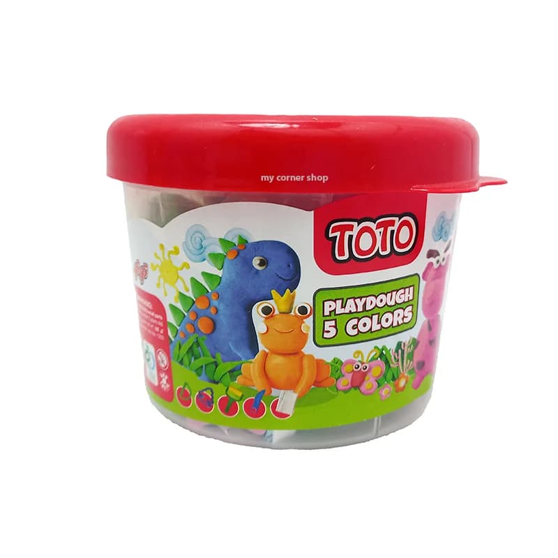 بسته خمیر بازی سطلی 5 رنگ toto کد 006 — تصویر ۲