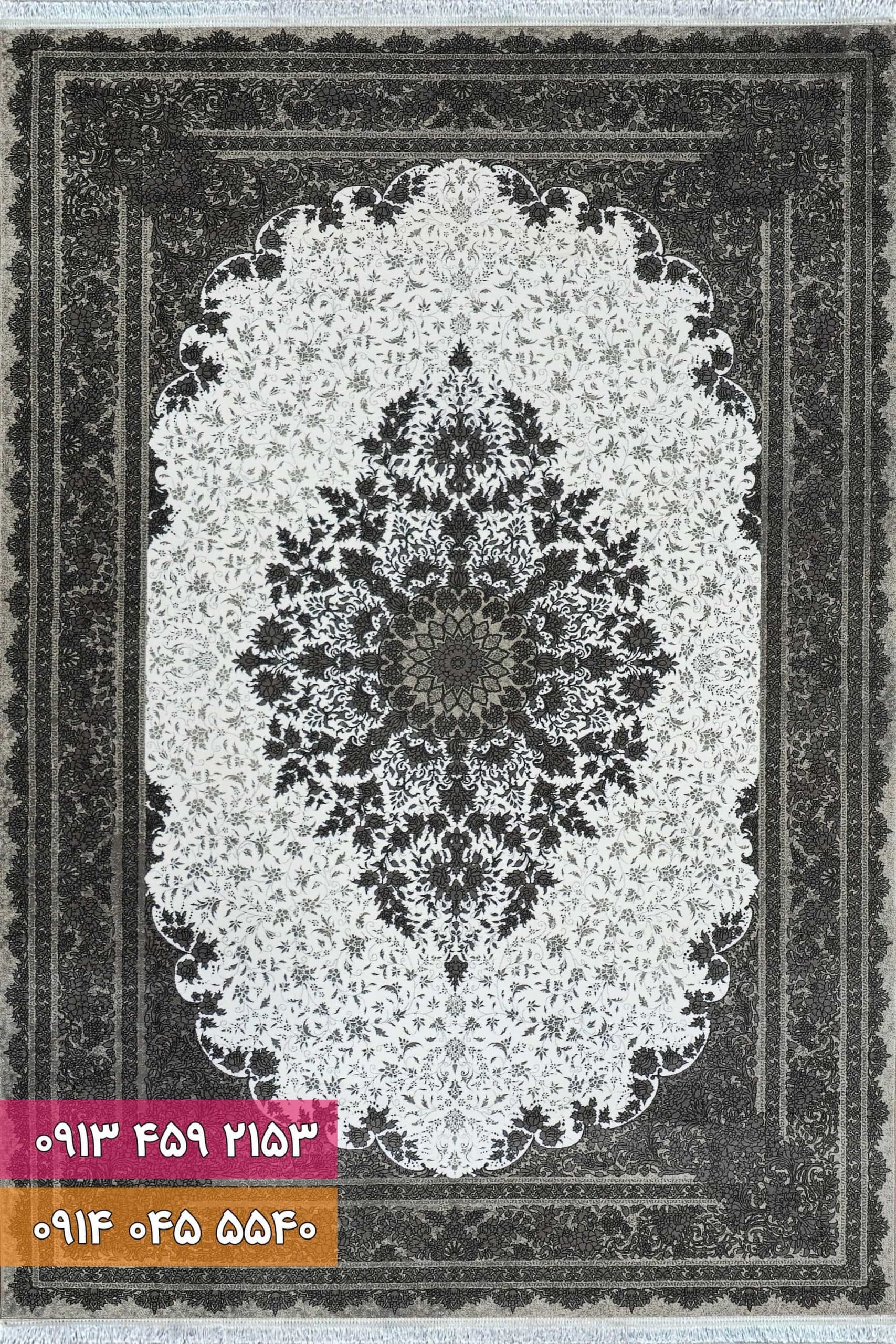 فرش کد 73126DW طوسی سفید — تصویر ۵