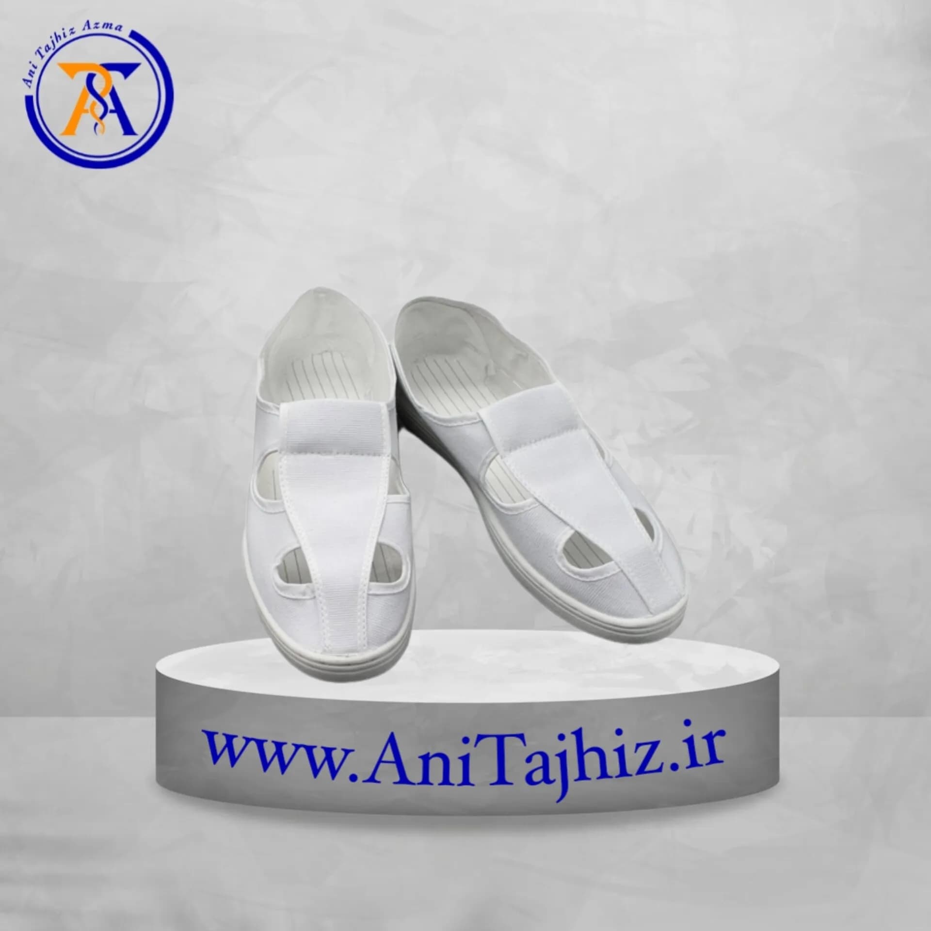 کفش آنتی استاتیک رویه کتان سفید — تصویر ۶