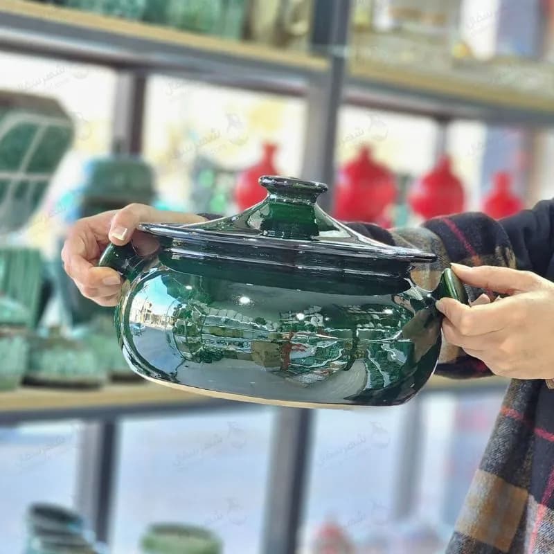 گمج سفالی سبز در دو سایز