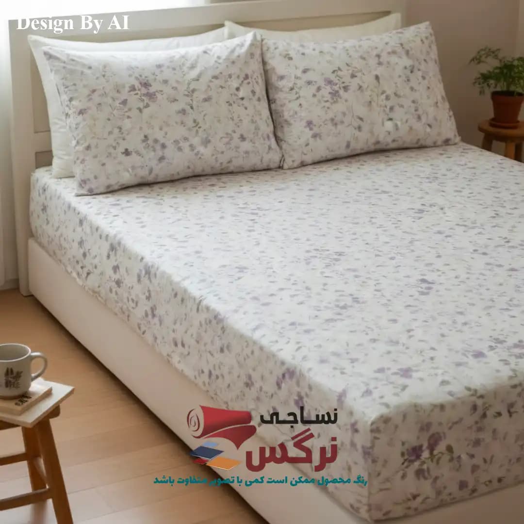 نیم ست کاورکشدار تخت و روبالشتی بروجرد نخ پنبه گلدار کد 750