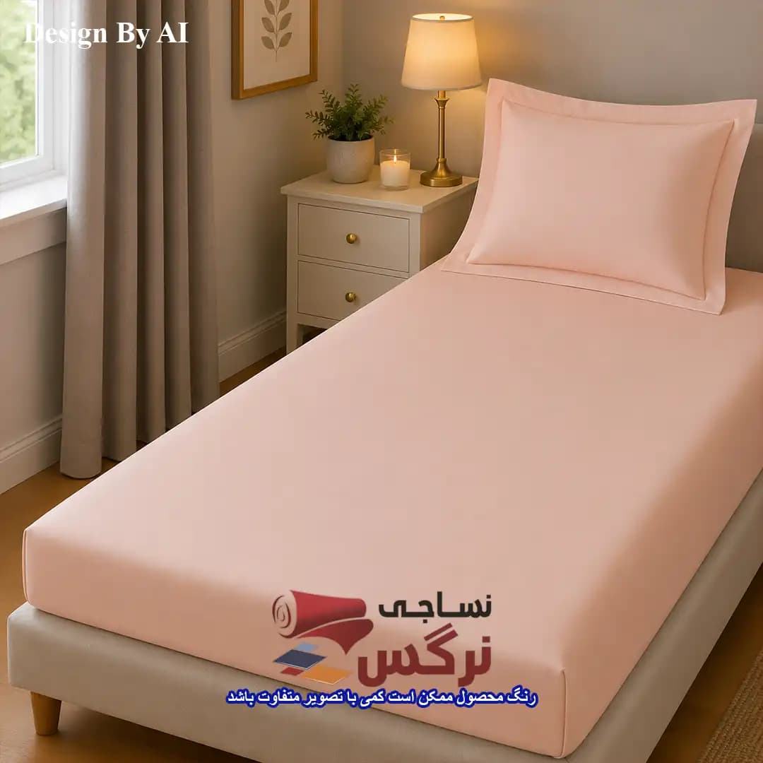 روتختی یکنفره و دونفره نخ پنبه تک رنگ گلبهی ساده کد 685 — تصویر ۲