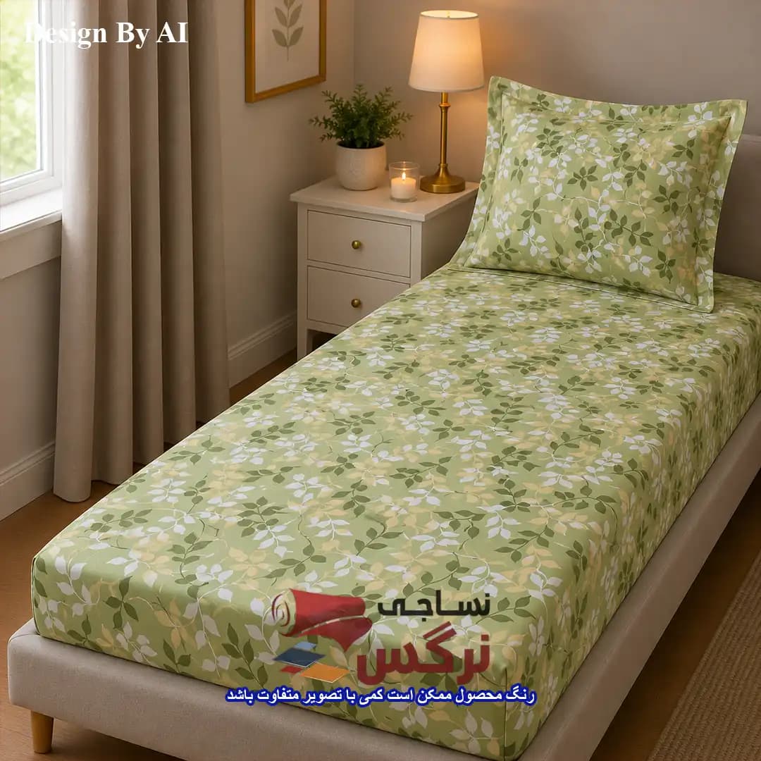 نیم ست کاورکشدار تخت و روبالشتی نخ پنبه طرح گلدار کد 290 و 302 — تصویر ۷