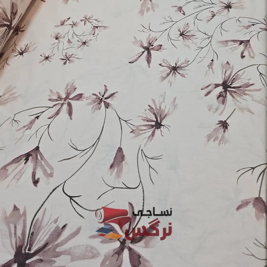 نیم ست کاورکشدار تخت و روبالشتی کتان نخ ترک گلدار کد 275 — تصویر ۷