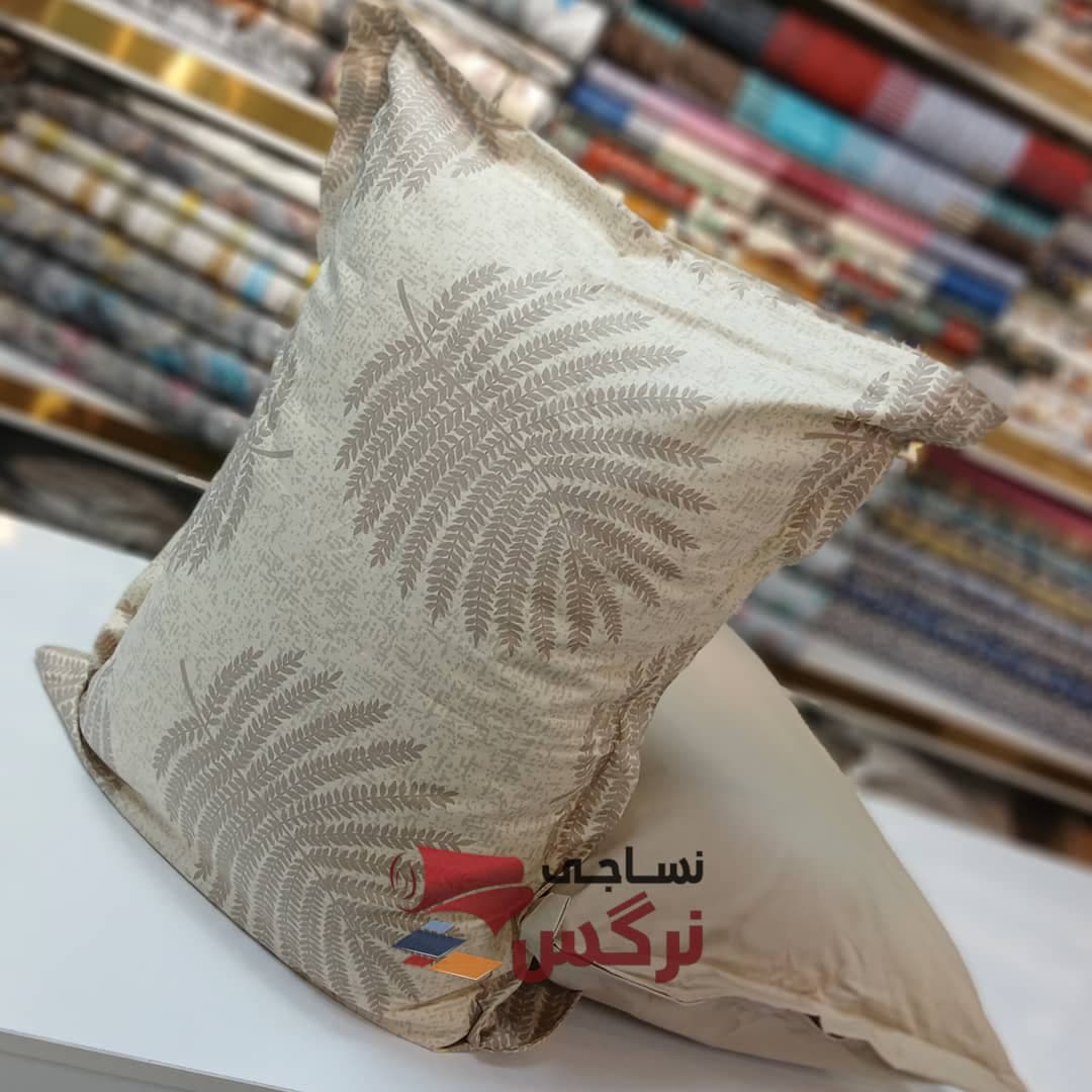 روبالشتی نخ پنبه گلدار نسکافه ای کد 655 — تصویر ۹
