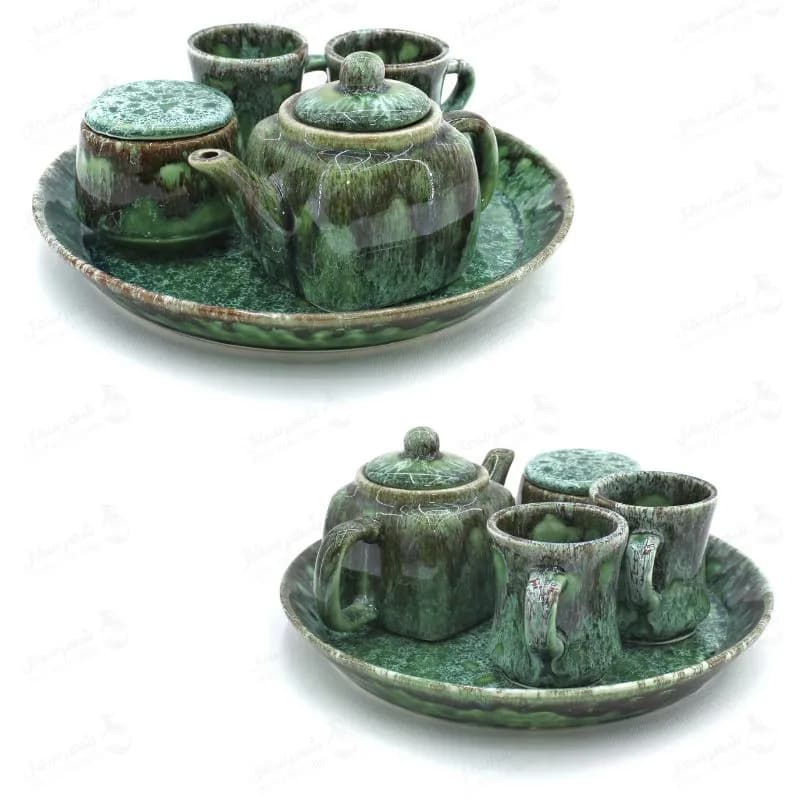 سرویس چای خوری سرامیکی طرح ماربل 2نفره در چهار مدل — تصویر ۶