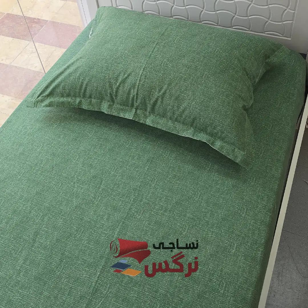 نیم ست کاورکشدار تخت و روبالشتی نخ پنبه گلدار — تصویر ۵