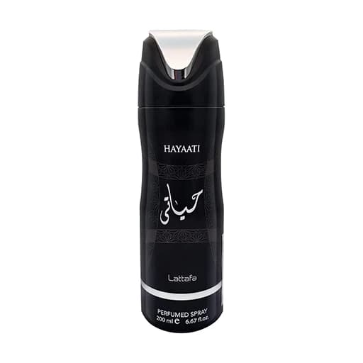 اسپری بدن حیاتی مشکی لطافه حجم 200 میلیلیتر اورجینال | Lattafa Hayaati body spray