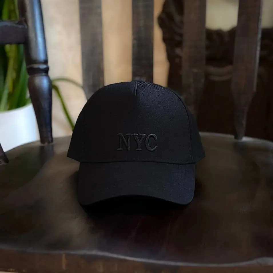 کلاه کپ کتان NYC مشکی (مدل H1008) — تصویر ۳