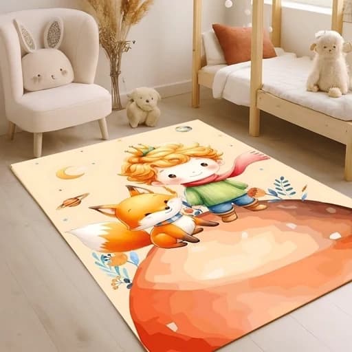 فرشینه کودک طرح پسر و روباه مخمل ضد حساسیت U293 (پس کرایه) — تصویر ۳