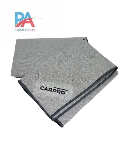 دستمال مایکروفایبر مخصوص شیشه خودرو کارپرو CarPro GlassFiber با لایه آبگیر – تمیزکننده شیشه بدون رد و لک