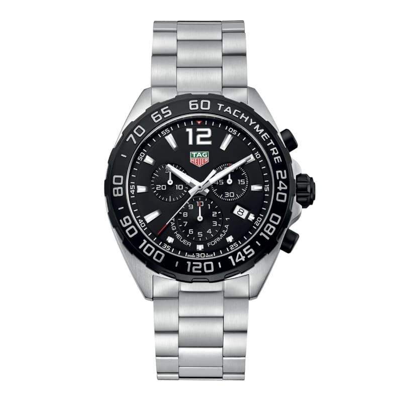 تگ هویر Formula 1 Chronograph Quartz 43 استیل | صفحه مشکی | بزل مشکی و بند استیل | رفرنس CAZ1010.BA0842 — تصویر ۶