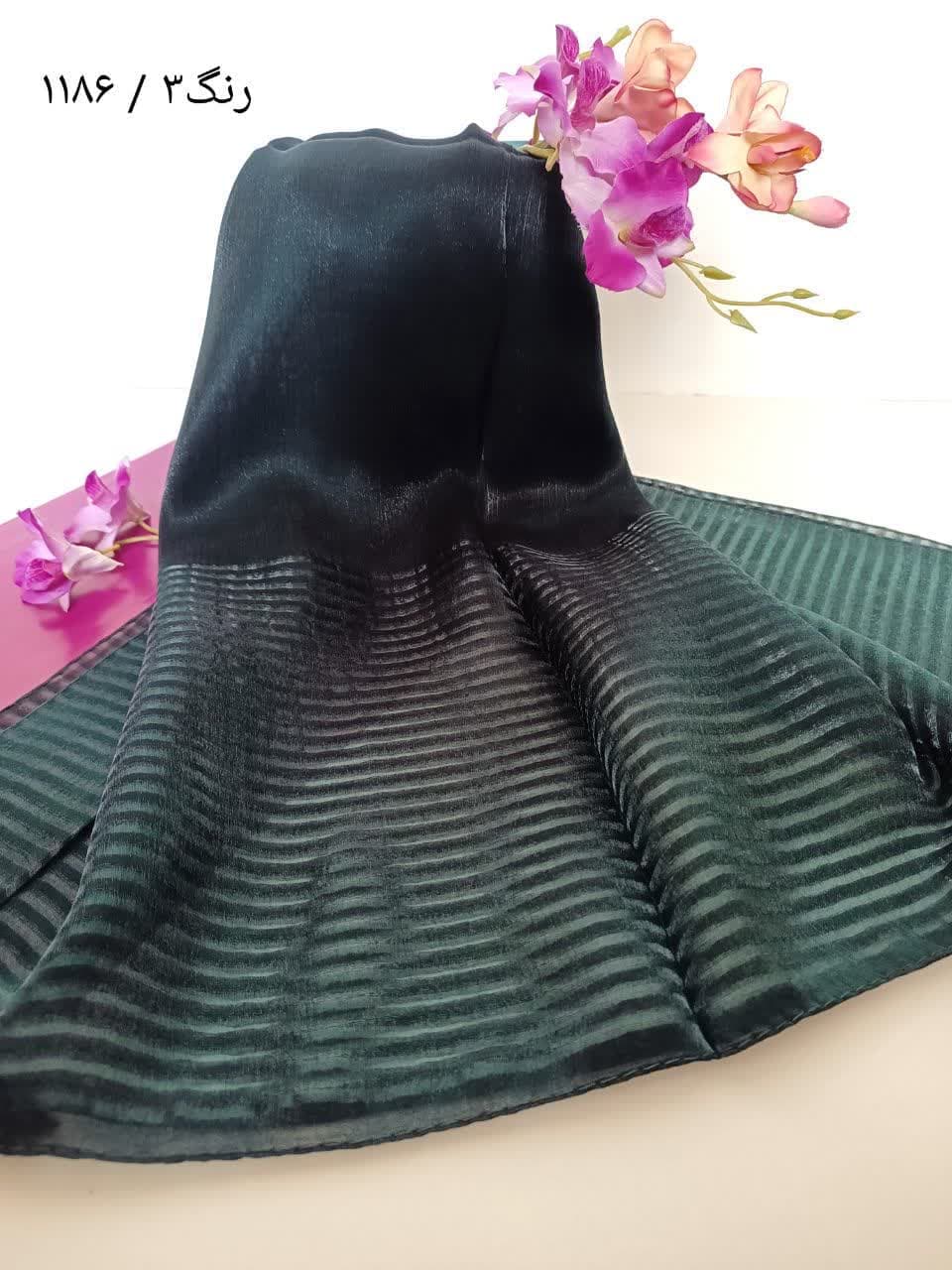شال مجلسی ابریشم کریستال ترک — تصویر ۶