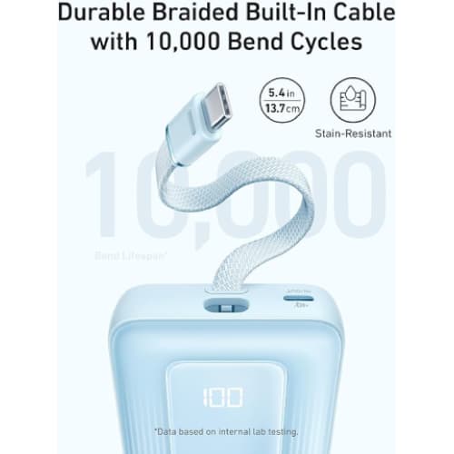 پاور بانک انکر 30 وات زولو 20000 با یک کابل متصل (Anker Zolo Power Bank 20000mAh A1689) — تصویر ۴