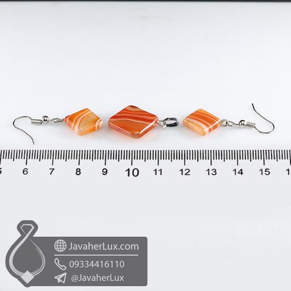 نیم ست زنانه سنگ عقیق _ کد : 400642 — تصویر ۳