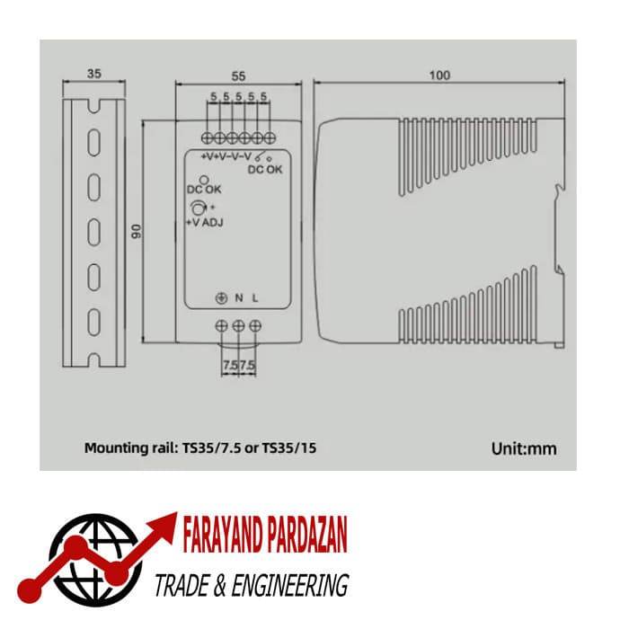 منبع تغذیه OMCH MDR-100-24 — تصویر ۲