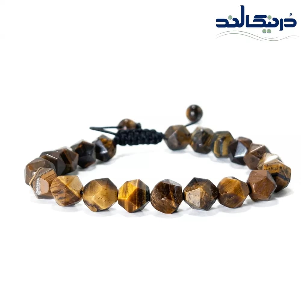 دستبند سنگی چشم ببر تراش استار