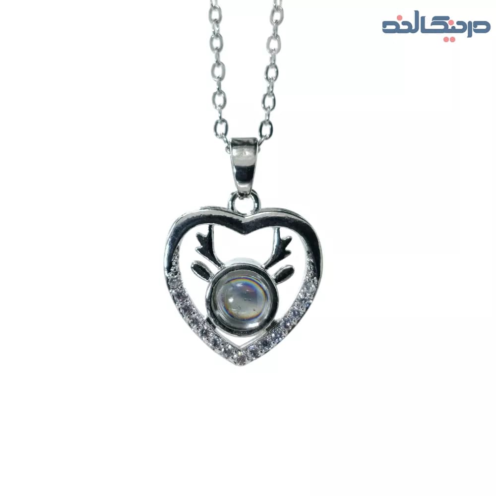 گردنبند دوست دارم قلب و گوزن