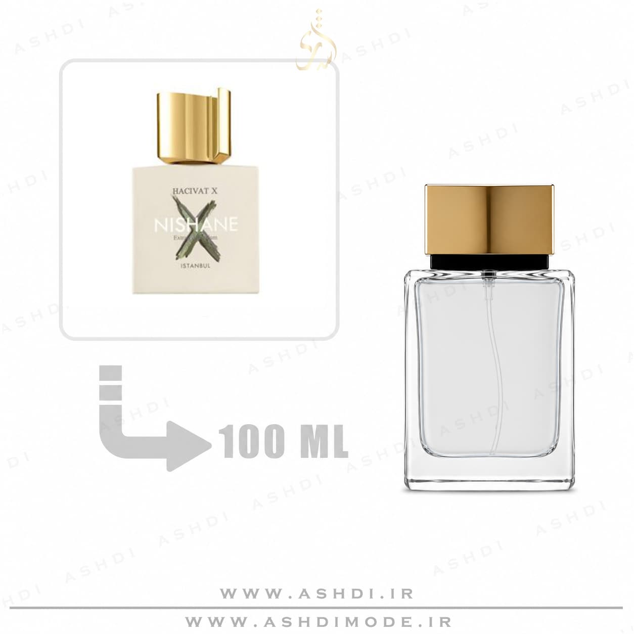 عطر ادکلن نیشانه هاچیوات ایکس اکسترا پرفیوم 100 میل اشدی | Nishane Hacivat X 100ml Extra Parfum ASHDI — تصویر ۳