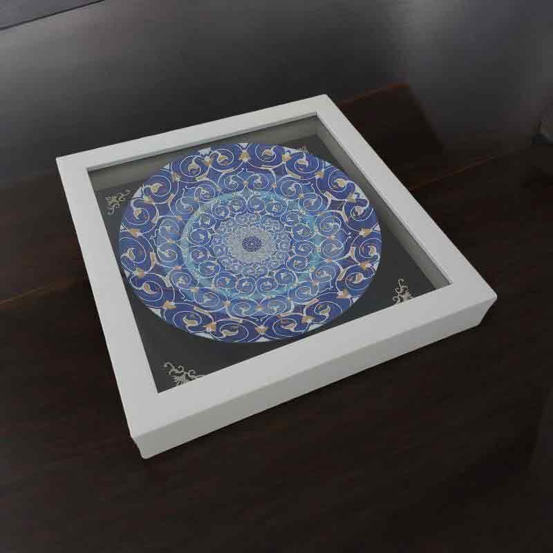 بشقاب میناکاری دیوارکوب 25 سانتی|ّهمراه با قاب PVC|کد DK25268 — تصویر ۶