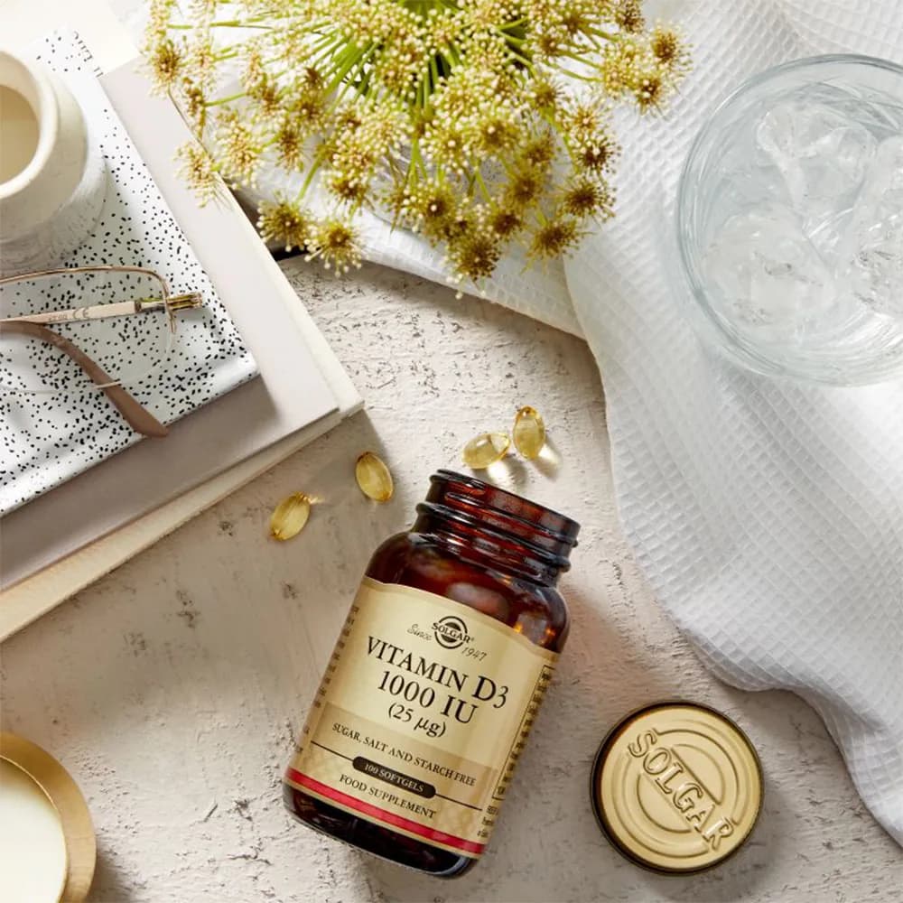 مکمل ویتامین D3 سافت ژل سولگار vitamin D3 iu 1000 ساخت آمریکا 100 عددی اورجینال — تصویر ۴