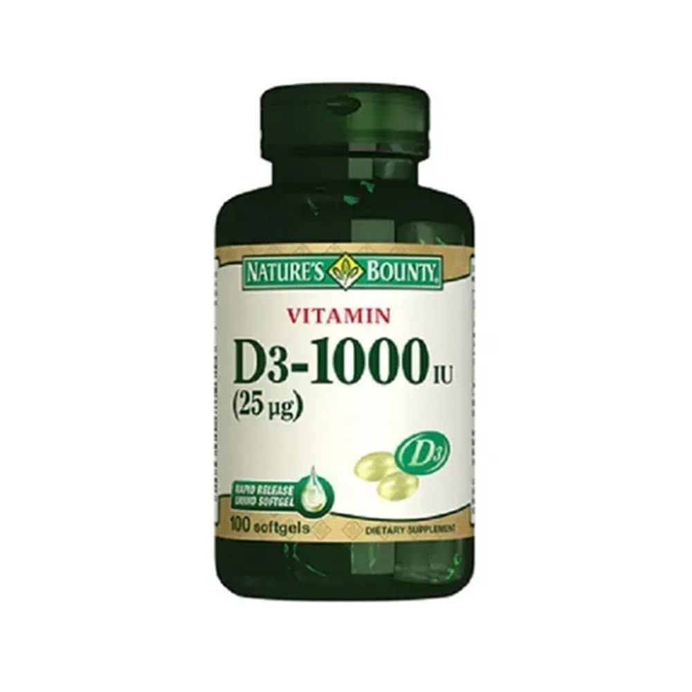 ویتامین دی 3 نیچرز بونتی 1000 واحد 100 عددی Nature’s Bounty D3 1000IU آمریکا اورجینال — تصویر ۲