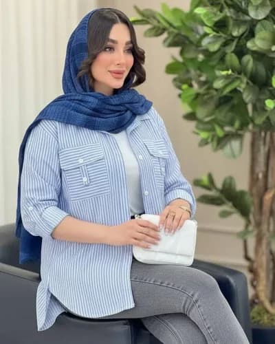 شومیز جیب صلیبی ترند — تصویر ۶