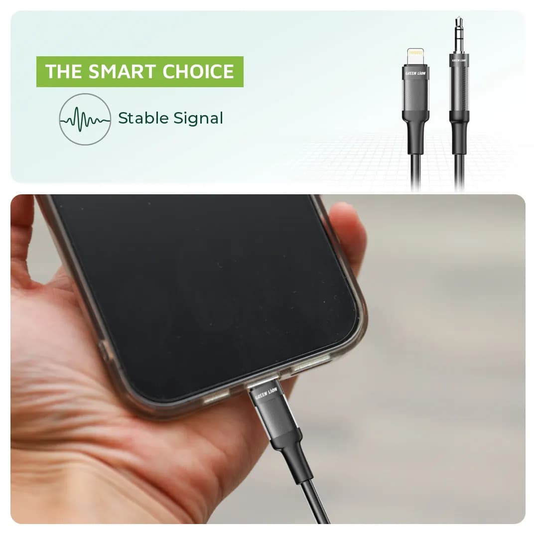 کابل Green Lion Lightning to AUX Braided Cable 1M — تصویر ۶