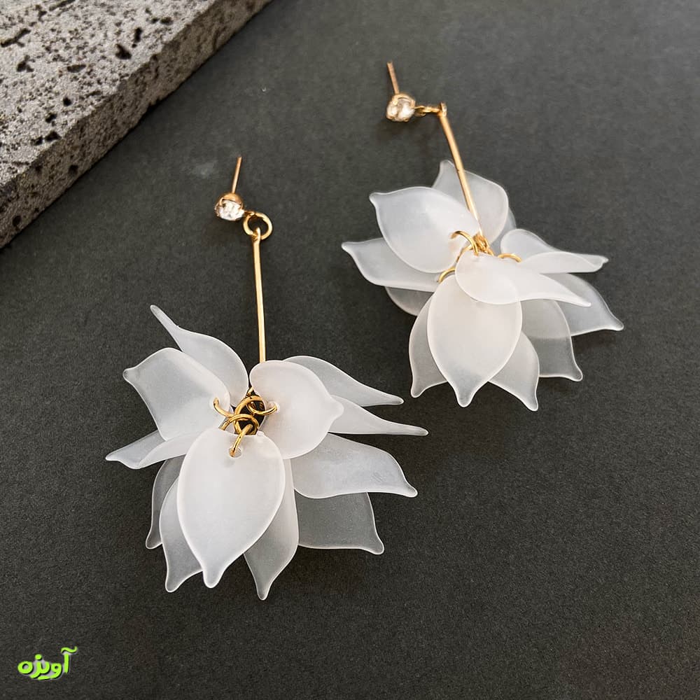 گوشواره طرح برگ اکریلیک کد1046 — تصویر ۳