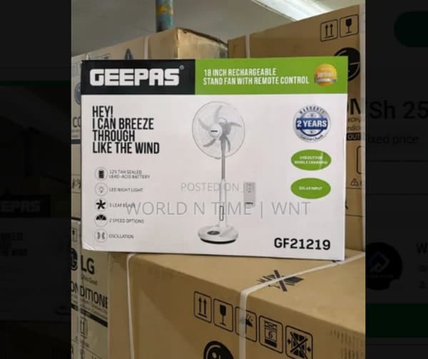 پنکه ایستاده شارژی جیپاس GEEPAS مدل GF-21219 — تصویر ۳