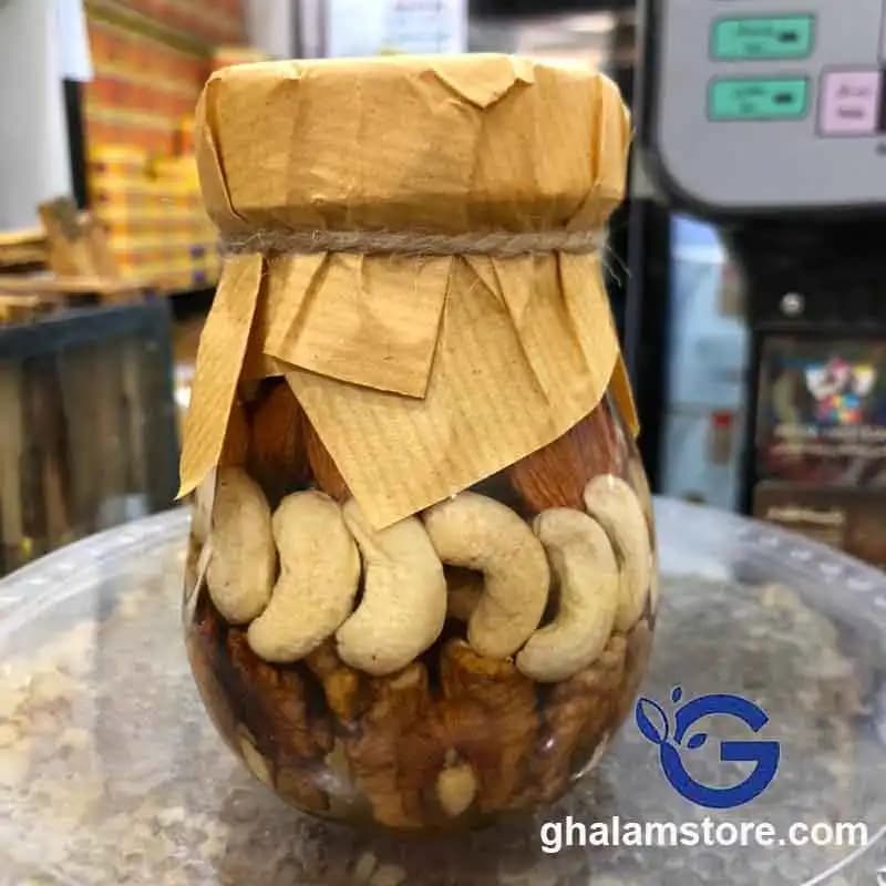 معجون عسل طبیعی ۵۰۰ گرمی | ترکیب مقوی از مغزها و عسل خالص اردبیل — تصویر ۲