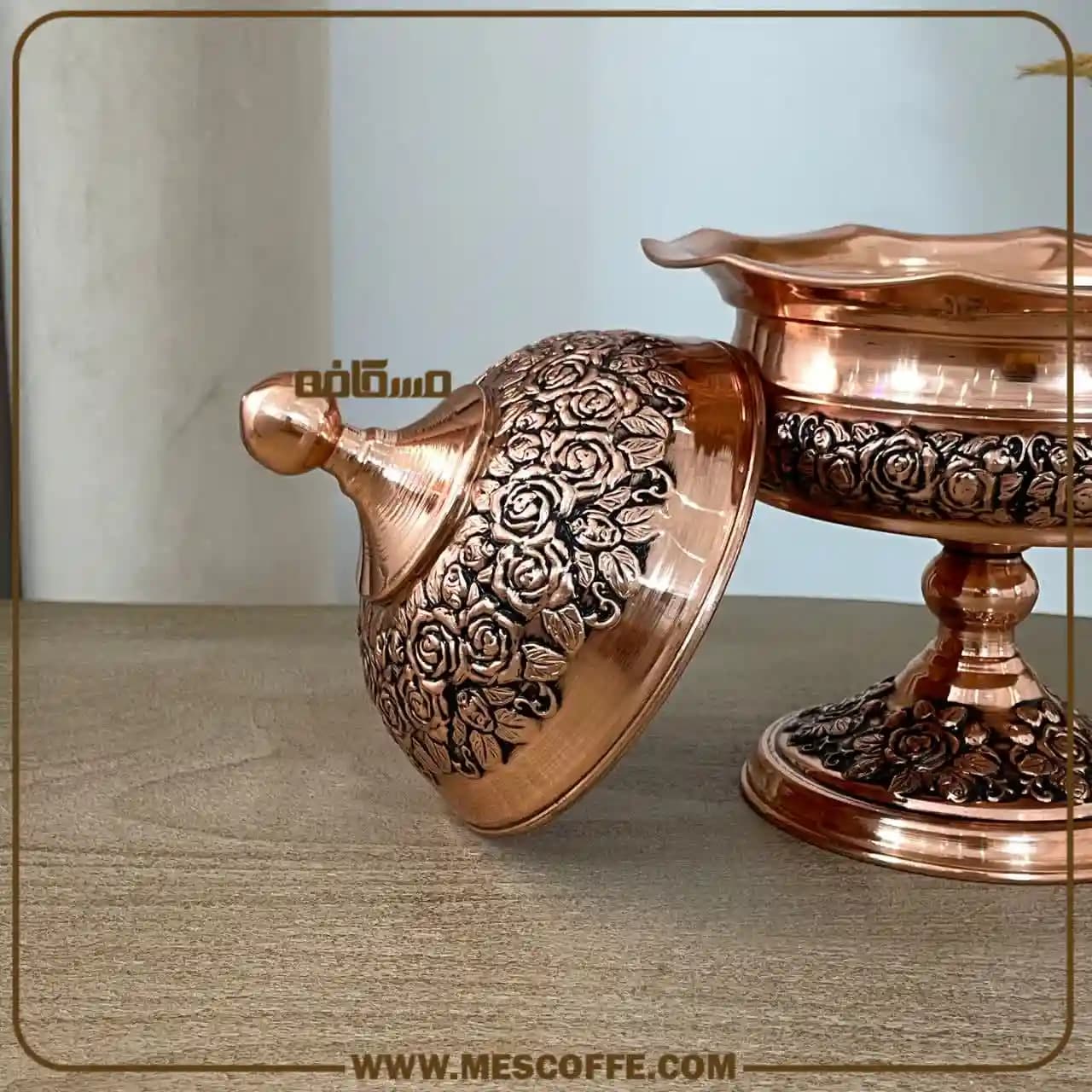 سرویس پذیرایی مسی جدید(مدل گل رز پایه دار/برندسویل) — تصویر ۱۱