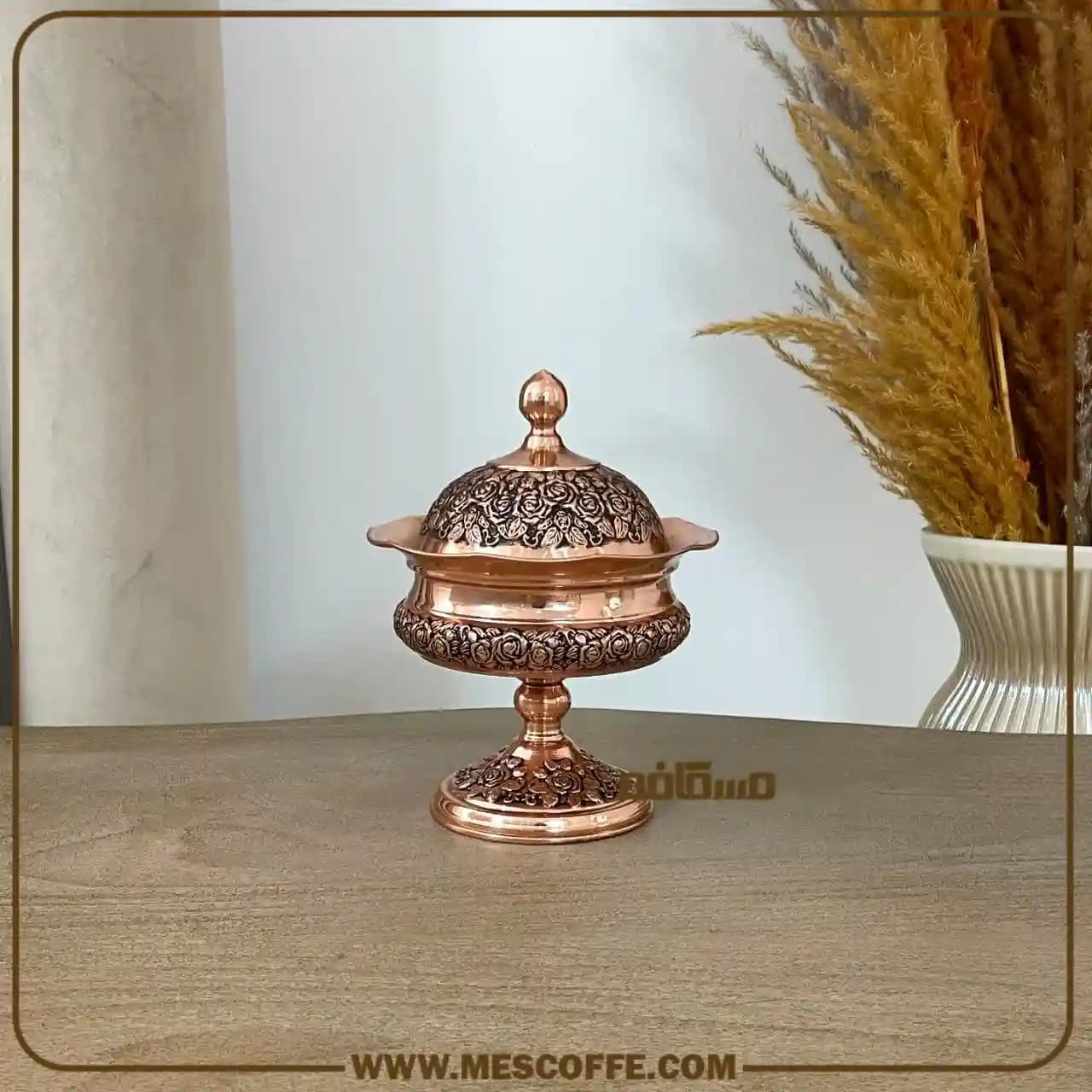 سرویس پذیرایی مسی جدید(مدل گل رز پایه دار/برندسویل) — تصویر ۱۲