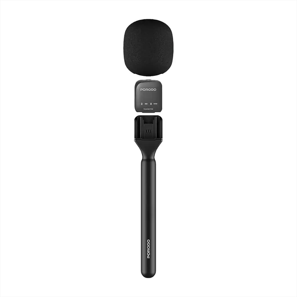 میکرفون دو کاره یقه ای و دستی پرودو(PD-LFST133)Porodo Two-Device Connect Handheld Lavalier Microphone – Black — تصویر ۵